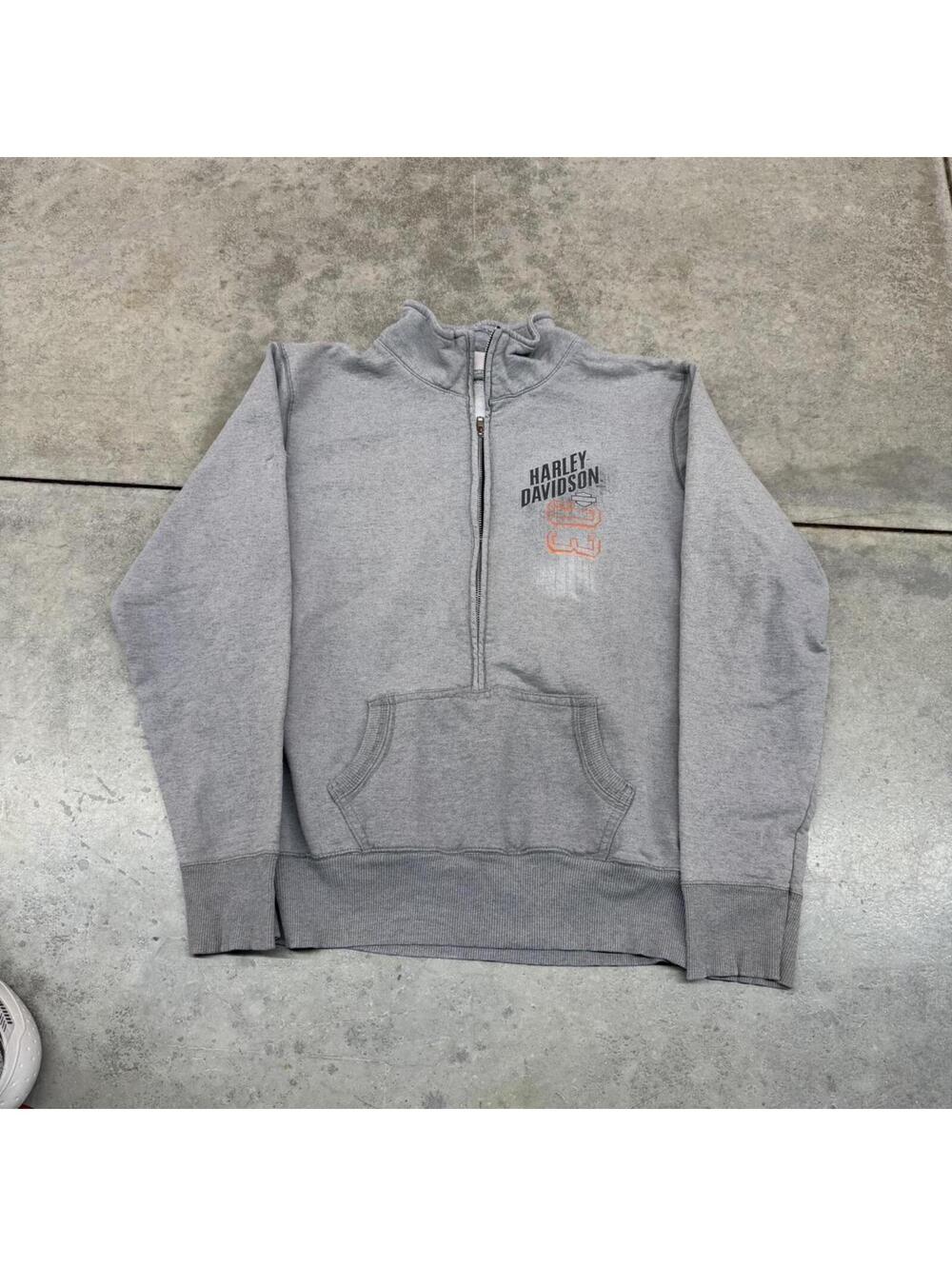 vintage harley davidson grey full zip sweatshirt size medium